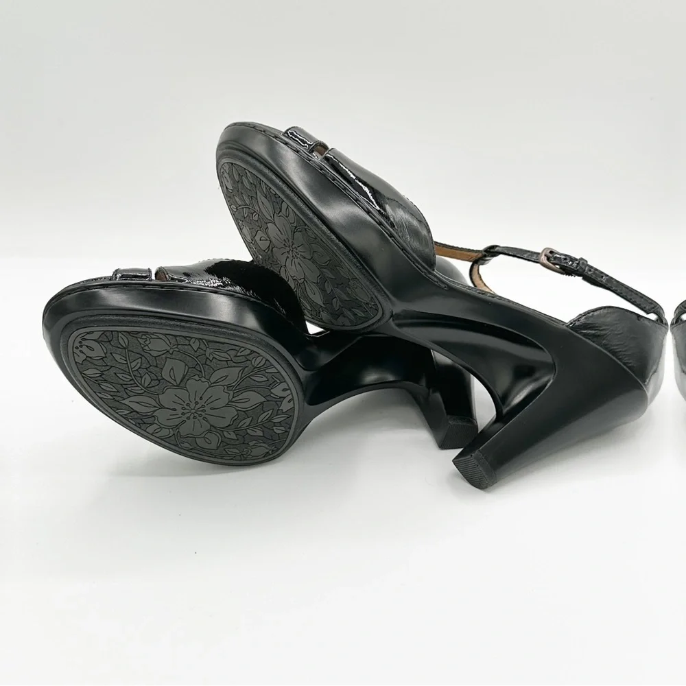 Söfft Verrin Size 8 Black Patent Leather Sandal Shoes - Picture 7 of 11